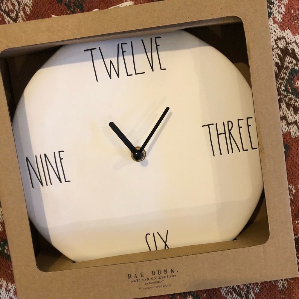 rae dunn wall clock